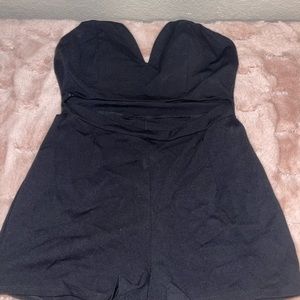Womens Little Black Romper with mid cutout Large